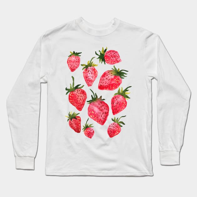 Strawberries Long Sleeve T-Shirt by foxeyedaisy